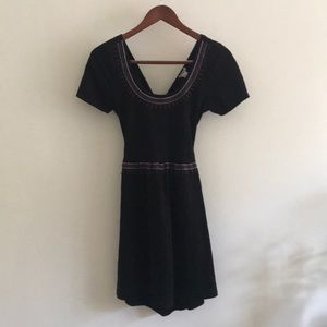Black embroidered dress, back cutouts